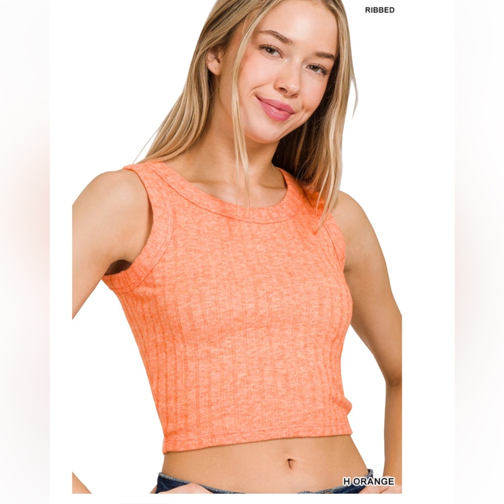 ZENANA women's ribbed crop tank top
